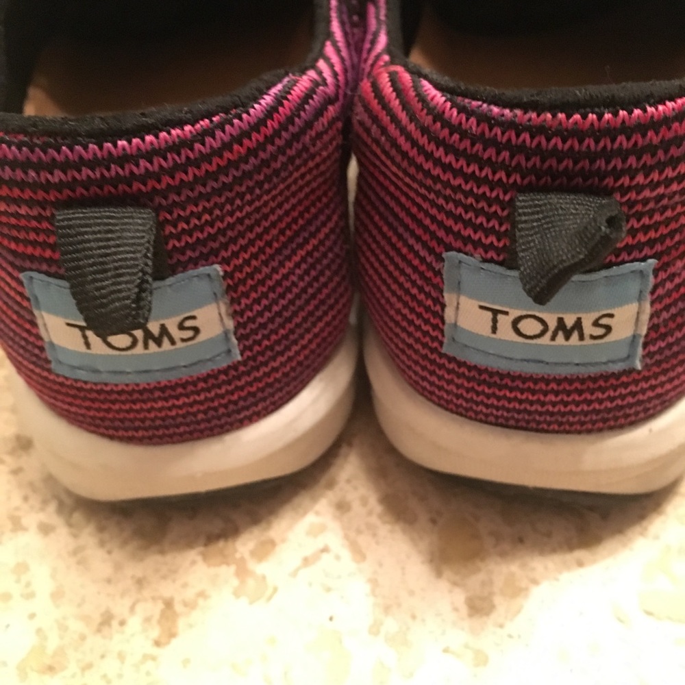 NWT TOMS Del Rey Lace Up Sneakers Black Plum Stripe Women’s 8 - Picture 7 of 9